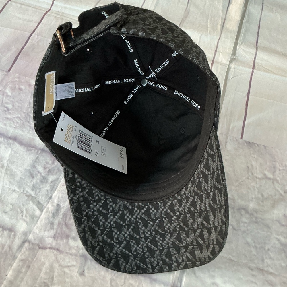 Michael Kors MK Logo Unisex Adults Adjustable Hat Baseball Cap Black One NWT - Picture 3 of 6